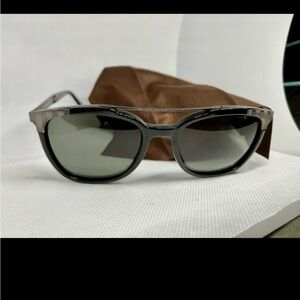 Ermenegildo Zegna EZ 0073 01N Black & Silver Sunglasses w/ Green Zeiss Lenses